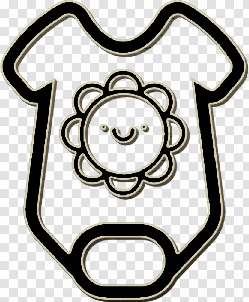 Baby Onesie Outline With Smiling Sun Icon Fashion Icon Baby Clothes Icon Transparent PNG