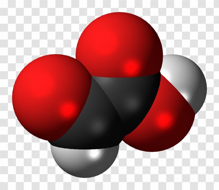Glyoxylic Acid Space-filling Model Pyruvic Glycolic - Red Transparent PNG