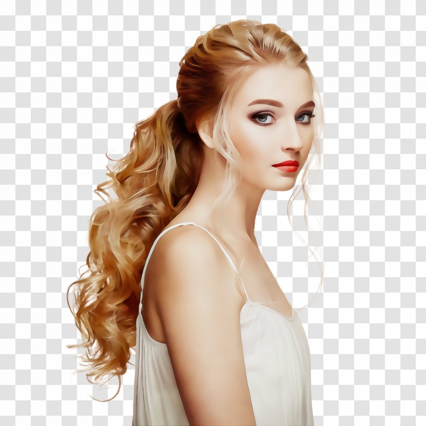 Hair Hairstyle Blond Beauty Long - Coloring - Lip Transparent PNG