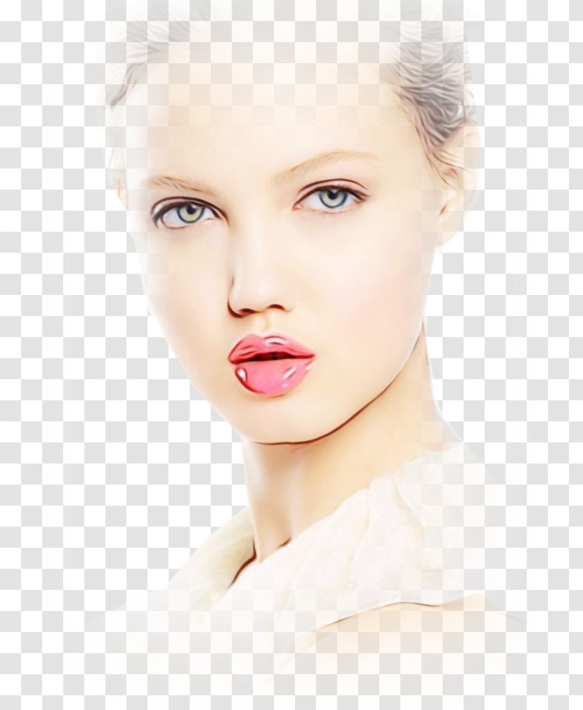 Lips Cartoon - Face - Fashion Model Photo Shoot Transparent PNG