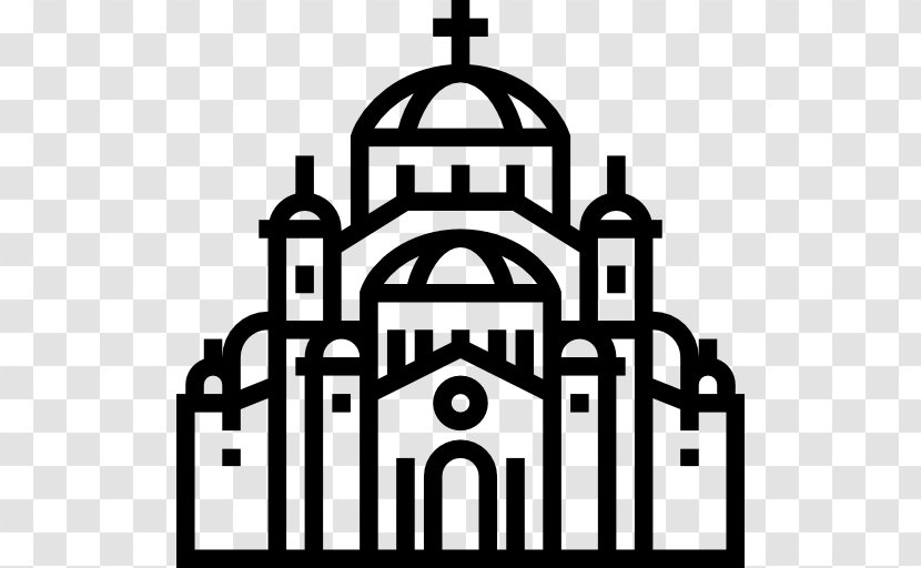 Church Of Saint Sava Eastern Orthodox - Monochrome Photography - Cathedral Transparent PNG