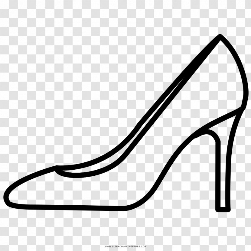 Drawing Shoe Coloring Book Clip Art - Area - Black And White Transparent PNG