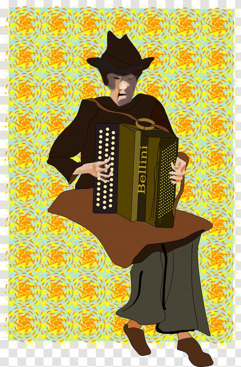 Accordion Illustration Clip Art Garmon Accordeon Player - Cartoon Transparent PNG