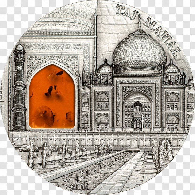 Taj Mahal Silver Coin Art Transparent PNG