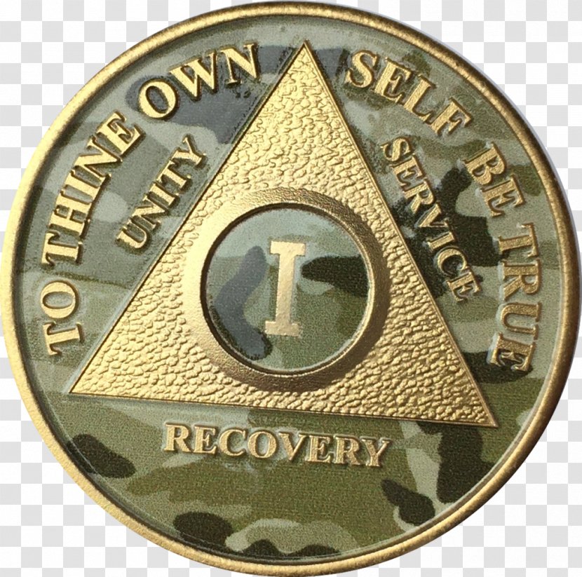 Medal Sobriety Coin The Big Book Alcoholics Anonymous - Gold Chip Transparent PNG