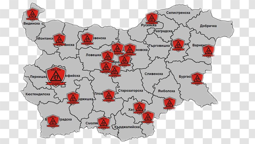Map Bulgaria Text - Guard Zone Transparent PNG