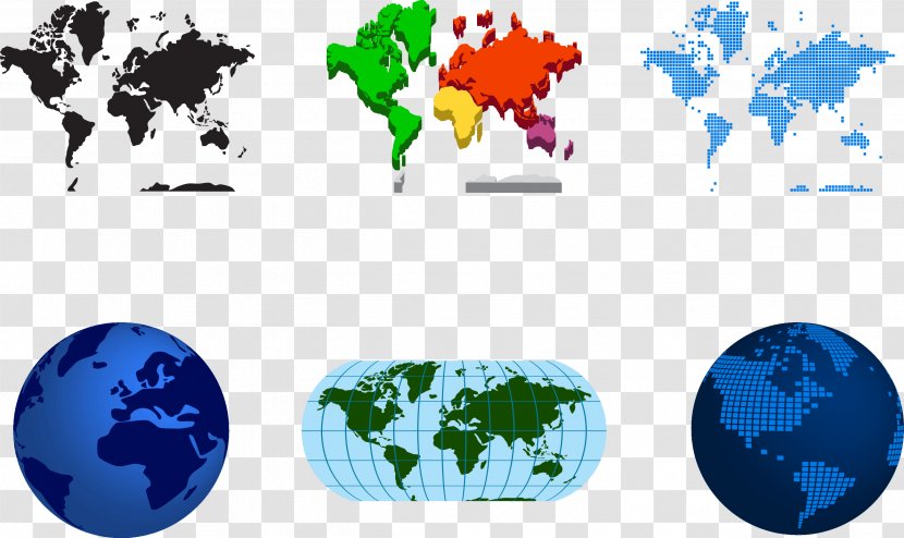 Globe World Map Illustration - Infographic - Vector Earth Transparent PNG