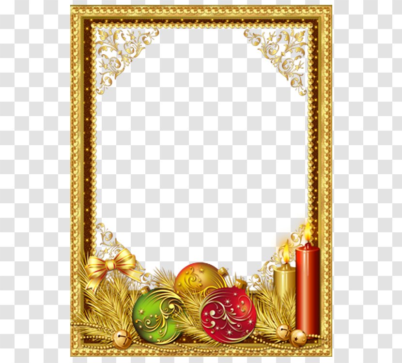 Christmas Picture Frame Gold - Candles Romantic Transparent PNG