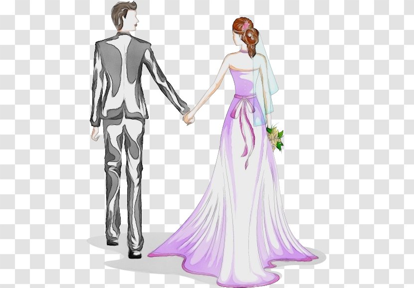 Wedding Dress - Watercolor - Fashion Design Transparent PNG