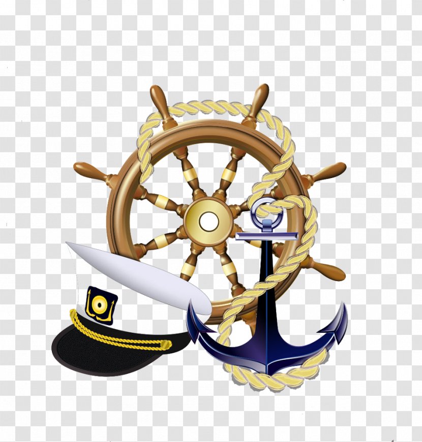 Anchor Sailor Ships Wheel Logo - Maritime Transport - Rudder And Hat Transparent PNG
