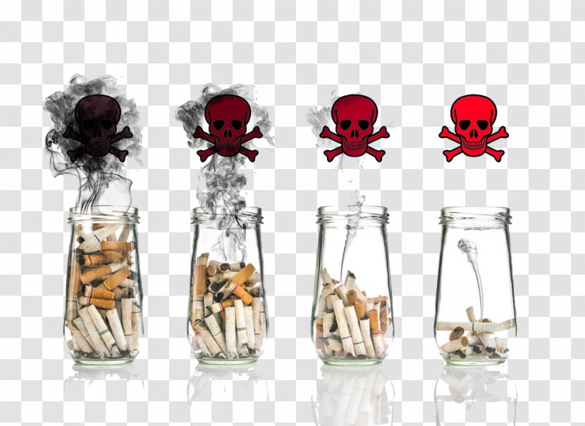 Red Skull Glass Bottle Tote Bag - Watercolor - Smoking Is Harmful To Health Buckle Clip Free HD Transparent PNG