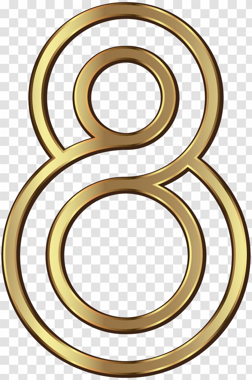 Number Clip Art - Material - Eight Golden Image Transparent PNG