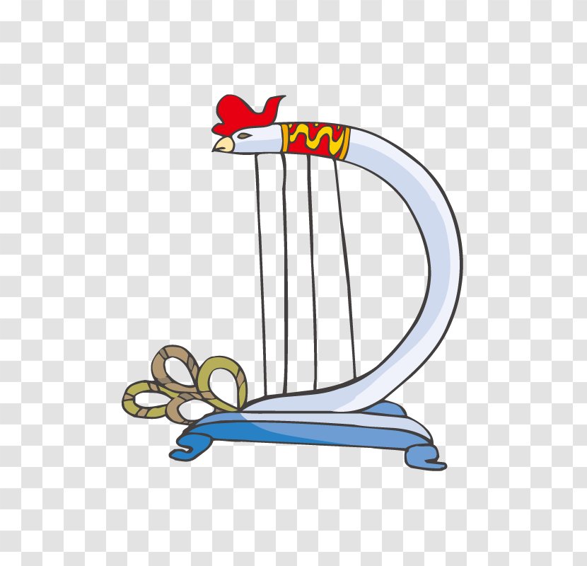 Cartoon Harp Musical Instrument - Frame - Ai Picture Material Transparent PNG