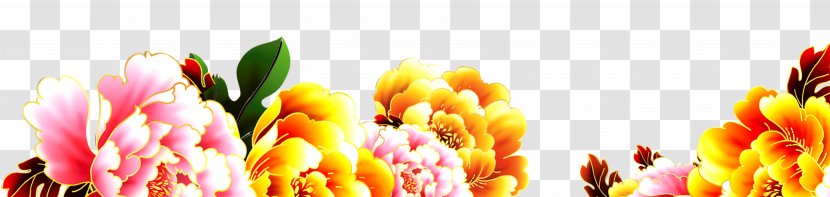 Chinese New Year Creativity - Lion Dance - Flowers Floral Decorations Transparent PNG