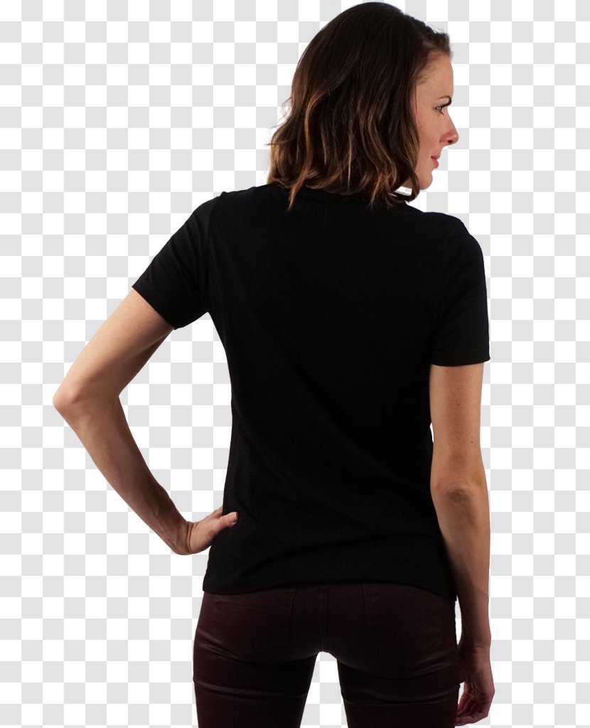 Long-sleeved T-shirt Woman - Black Transparent PNG