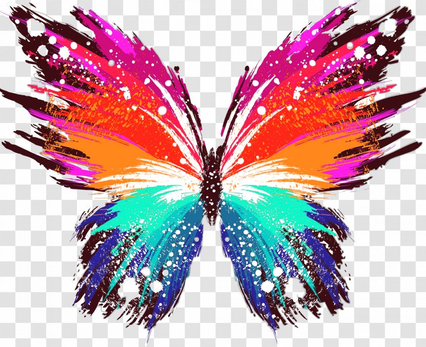 Butterfly Painting Desktop Wallpaper Abstract Art Canvas - Colorful Logo Organization Transparent PNG