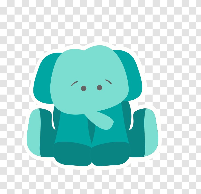 Sticker Cuteness - Green - Elephant Transparent PNG