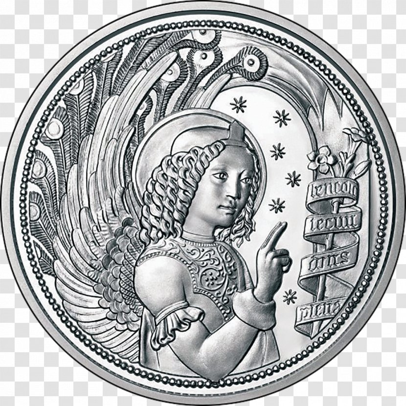 Euro Coins Mint Gabriel Silver Coin - Angel Transparent PNG