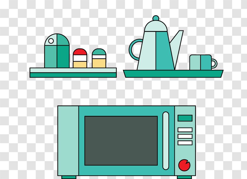 Microwave Oven Home Appliance - Blue - Vector Transparent PNG