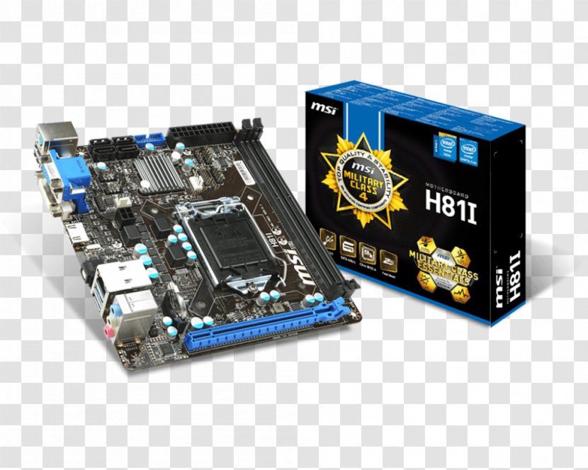 Intel LGA 1150 Motherboard MSI H81I Mini-ITX - Computer Hardware Transparent PNG