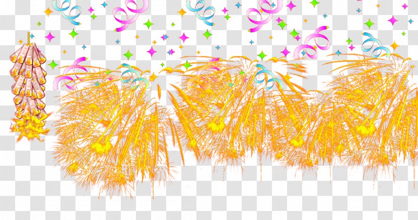 Traditional Chinese Holidays Yellow New Year Mid-Autumn Festival - Orange Fireworks Celebration Transparent PNG