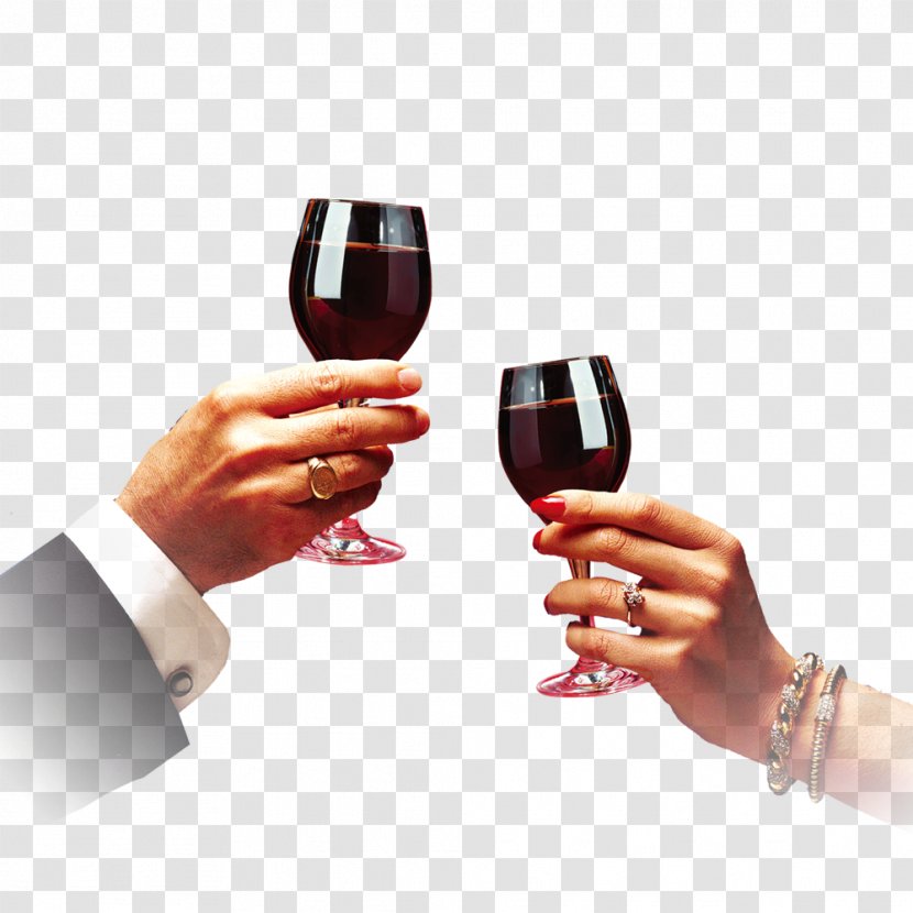 Red Wine Champagne - Drinkware - Waved Transparent PNG