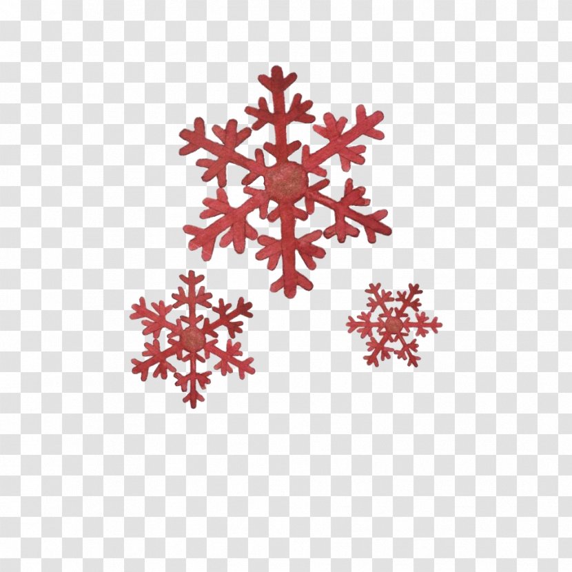 Snowflake Red - Hand-painted Material Transparent PNG