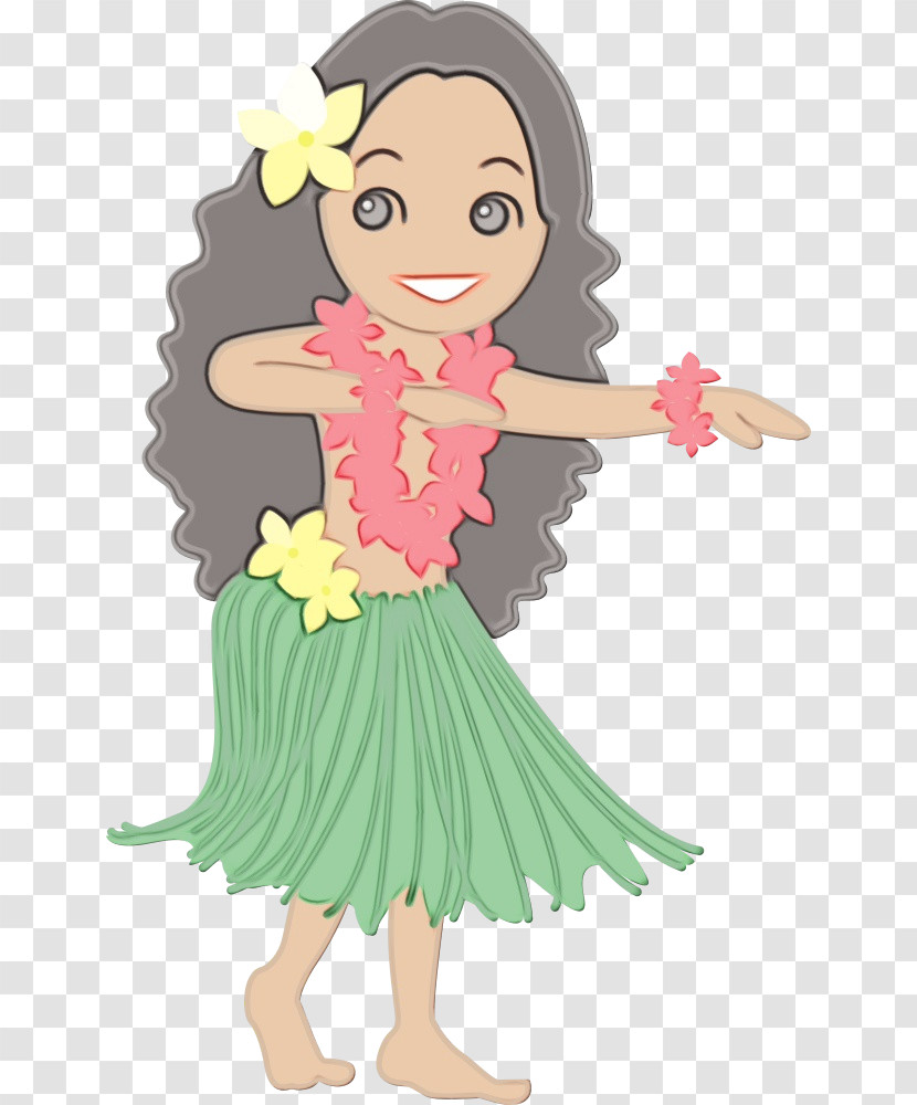 Fairy Brown Hair Cartoon Joint Flower Transparent PNG