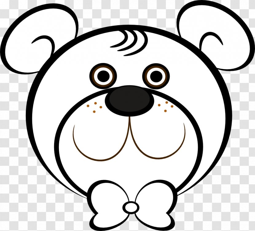 Coloring Book Black And White Drawing Clip Art - Cartoon - Bear Face Cliparts Transparent PNG