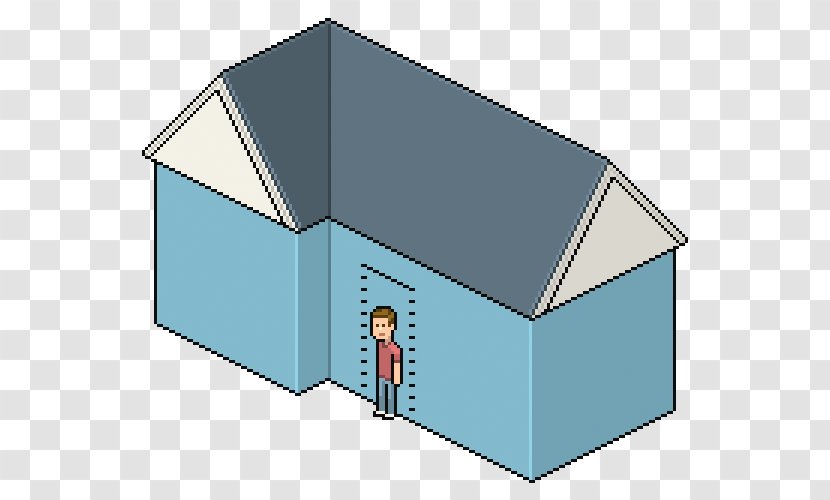 House Roof Pixel Art Design - Borderline Icon Transparent PNG