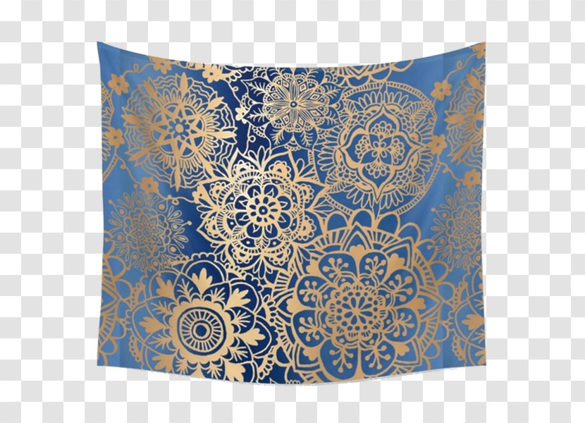 Tapestry Mandala Wall Textile Pattern - Cobalt Blue - Cloth Transparent PNG