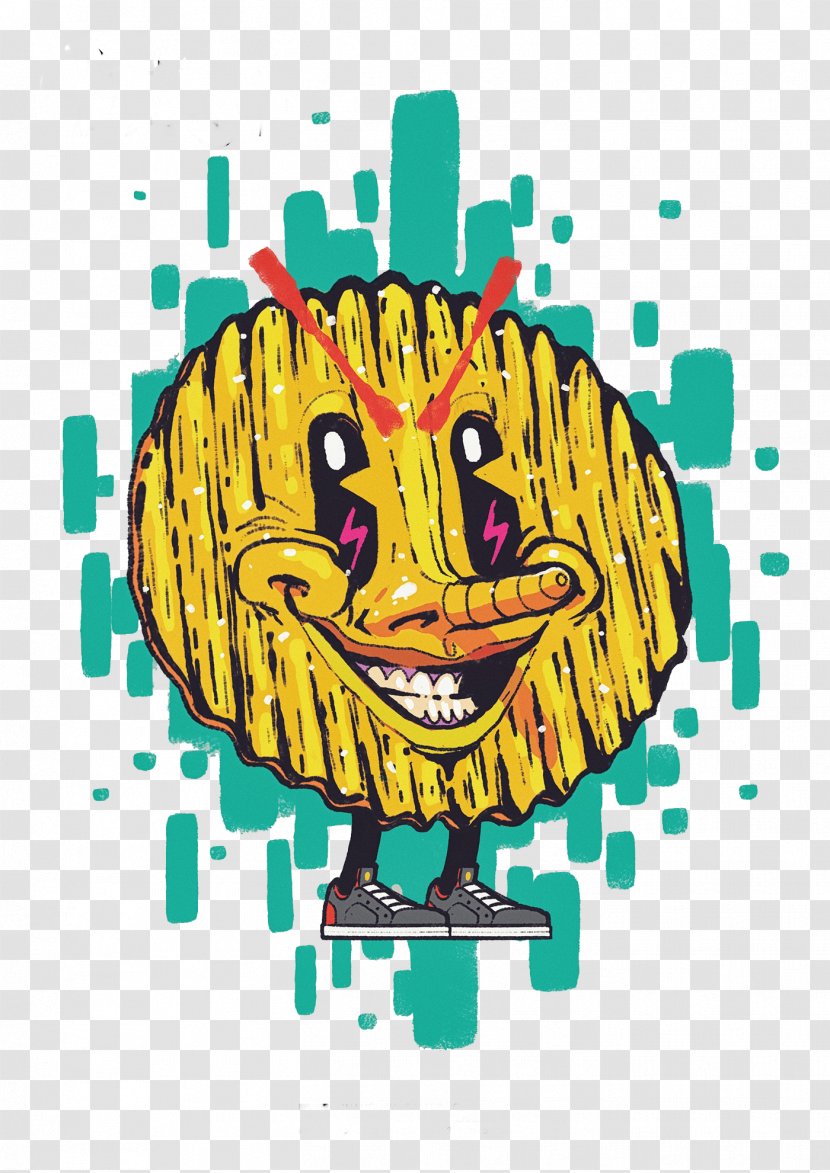Potato Chip Cartoon Illustration - Fictional Character - Weird Chips Transparent PNG