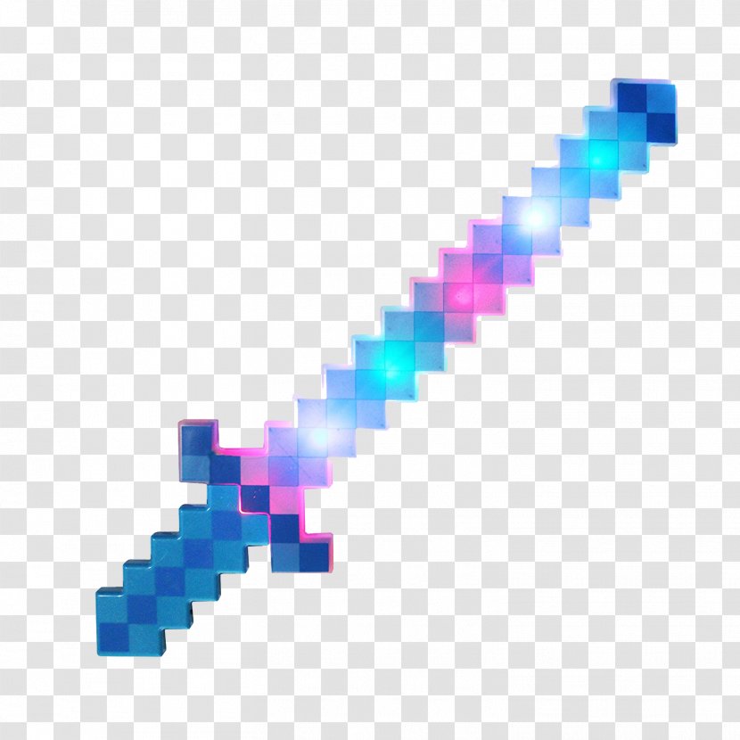 ThinkGeek Minecraft Next Generation Diamond Sword Battle Axe - Plastic - Rectangle Transparent PNG