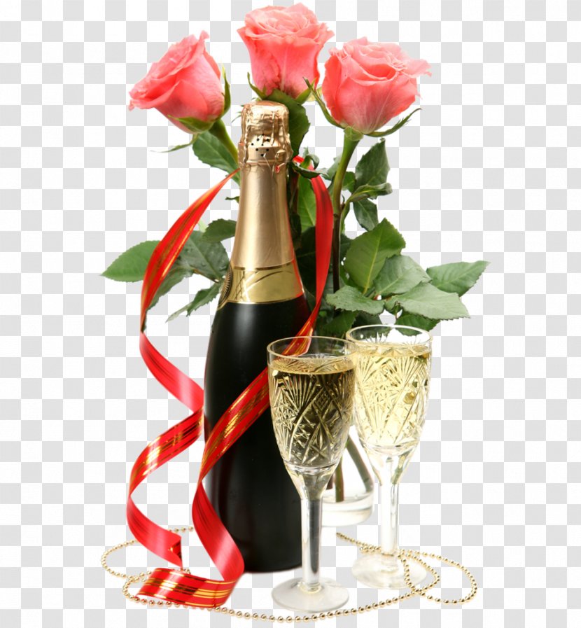 Champagne - New Year - Rose Transparent PNG