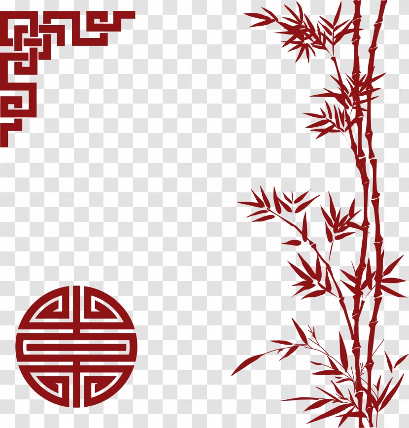 Chinese Ornament Illustration - Bamboo - New Year Decorative Elements Red Transparent PNG