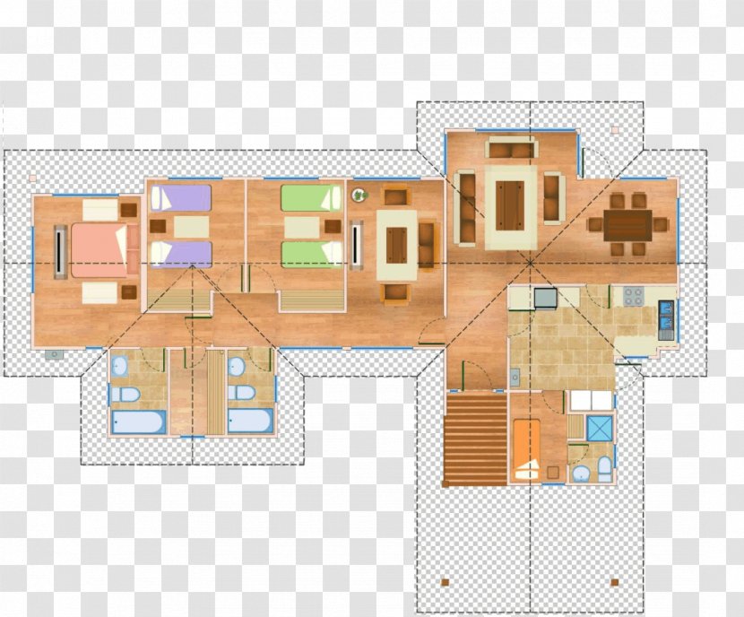 House Floor Plan Architecture Prefabrication Concrete - White - Esculturas De Madera Sobre Plano Transparent PNG