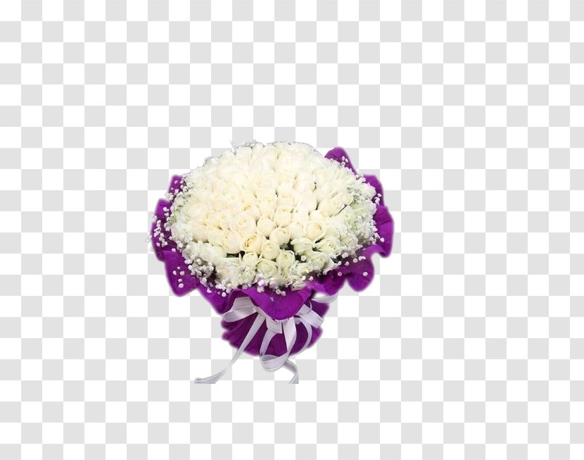 Beach Rose Table Flowers Flower Bouquet Floristry - Violet - A Of White Roses Transparent PNG