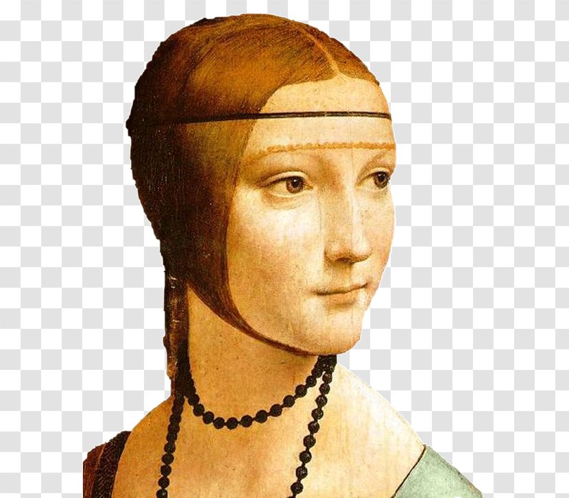 Leonardo Da Vinci Lady With An Ermine Renaissance Mona Lisa Painting - Forehead Transparent PNG