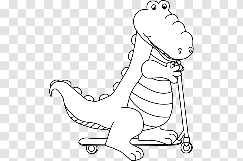 Alligators Black And White Crocodile Drawing Clip Art - Walking Shoe - Clipart Transparent PNG