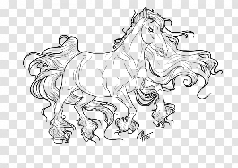 Line Art Gypsy Horse Drawing Pony - Coloring Book - Monochrome Photography Transparent PNG