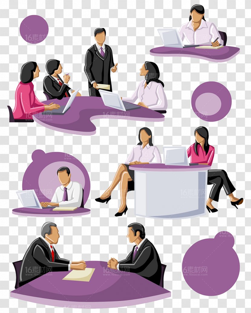 Stock Photography Royalty-free Clip Art - Table - Cartoon Business People Vector Material Transparent PNG