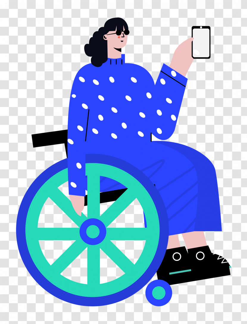 Sitting On Wheelchair Woman Lady Transparent PNG