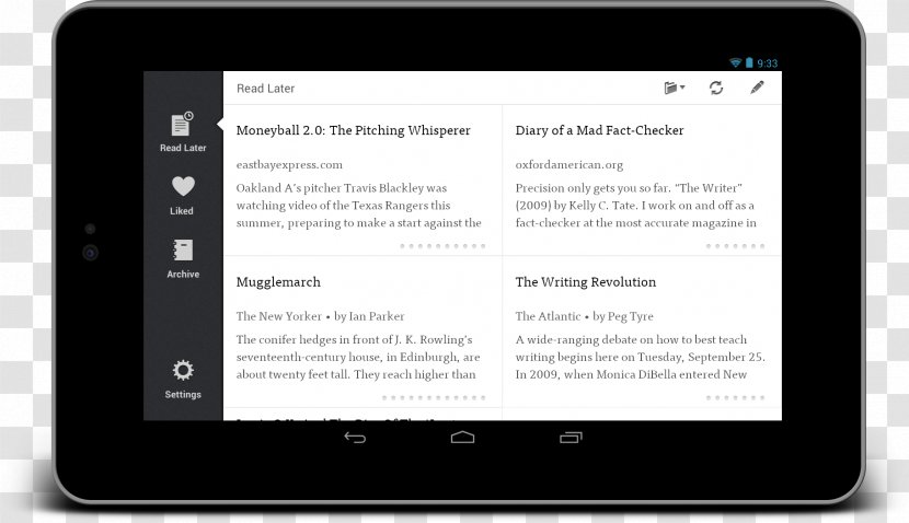 Kindle Fire Sony Reader E-Readers - Screenshot - Multimedia Transparent PNG