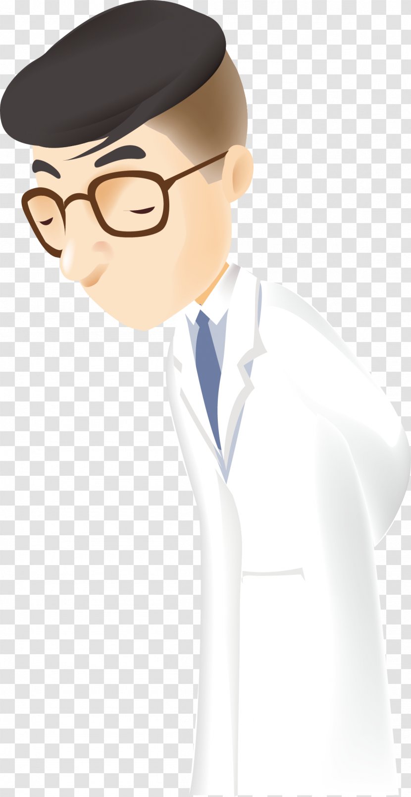 Physician Cartoon Illustration - Gentleman - A Tired Doctor Transparent PNG