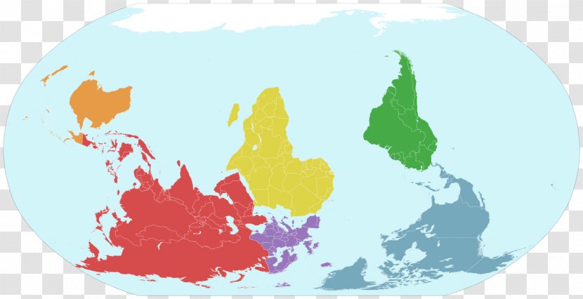 World Map Globe South-up Orientation - Sky Transparent PNG