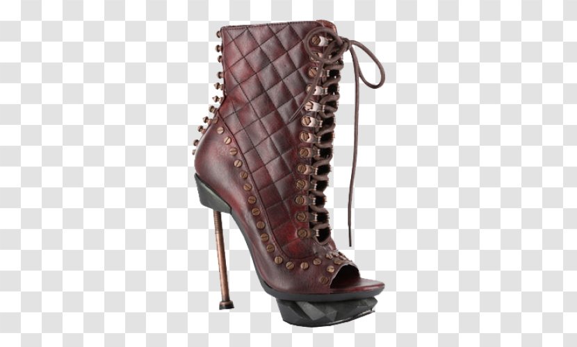 Knee-high Boot High-heeled Shoe New Rock - Lace - Burgundy High Heel Shoes For Women Transparent PNG