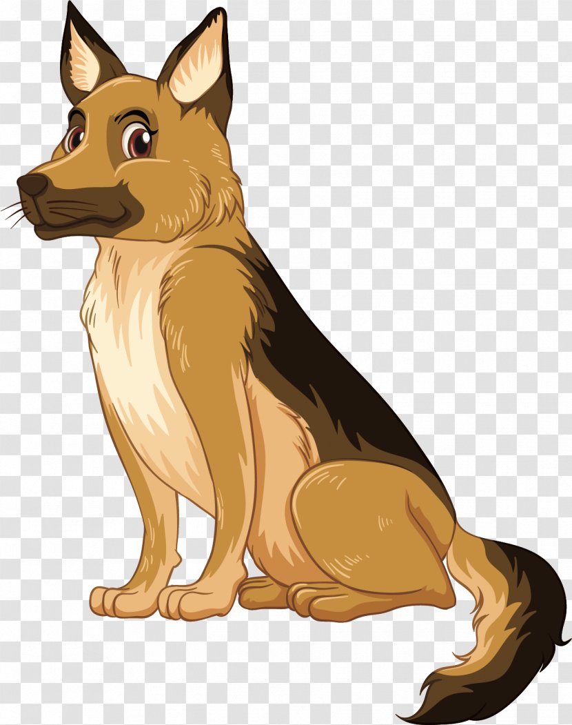 German Shepherd Puppy Illustration - Vector Painted Dogs Transparent PNG