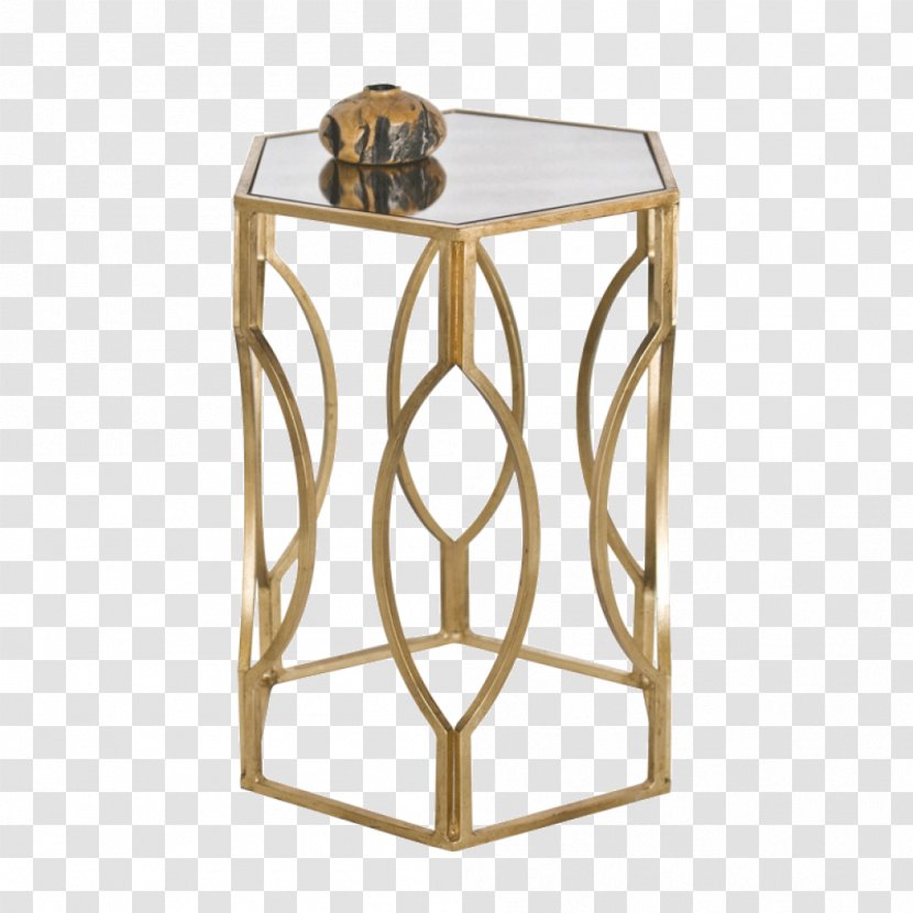 Bedside Tables Gold Leaf Hexagon - Mirror - Table Transparent PNG
