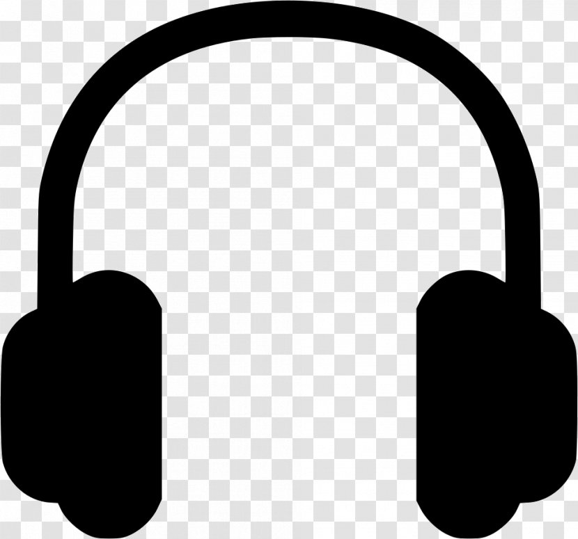 Headphones - Black And White Transparent PNG