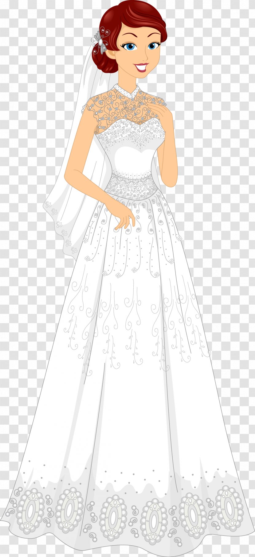 Bride Wedding Dress Euclidean Vector Illustration - Silhouette Transparent PNG
